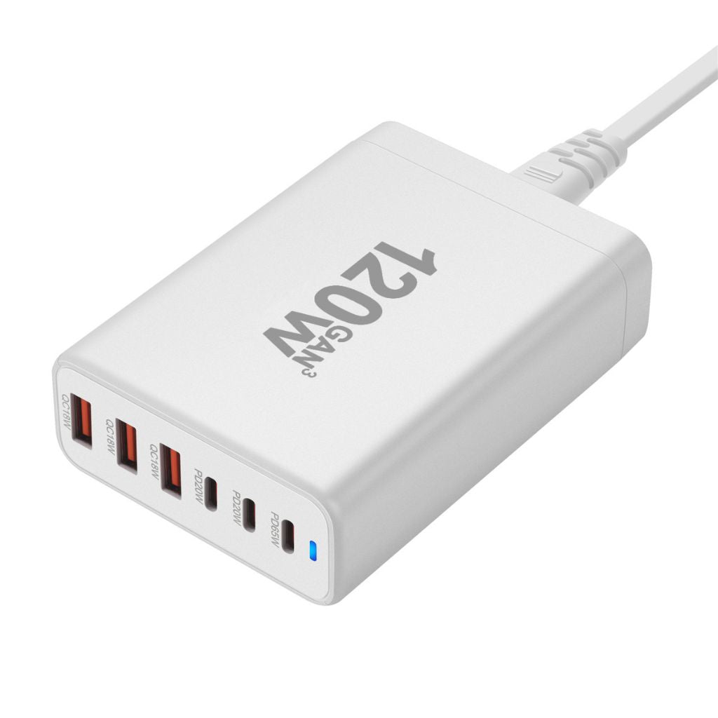 120W GaN 6-Port USB-C Charger