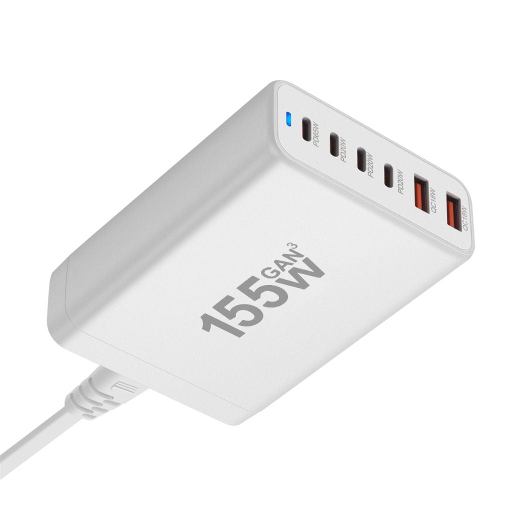 155W GaN 6-Port USB-C Charger