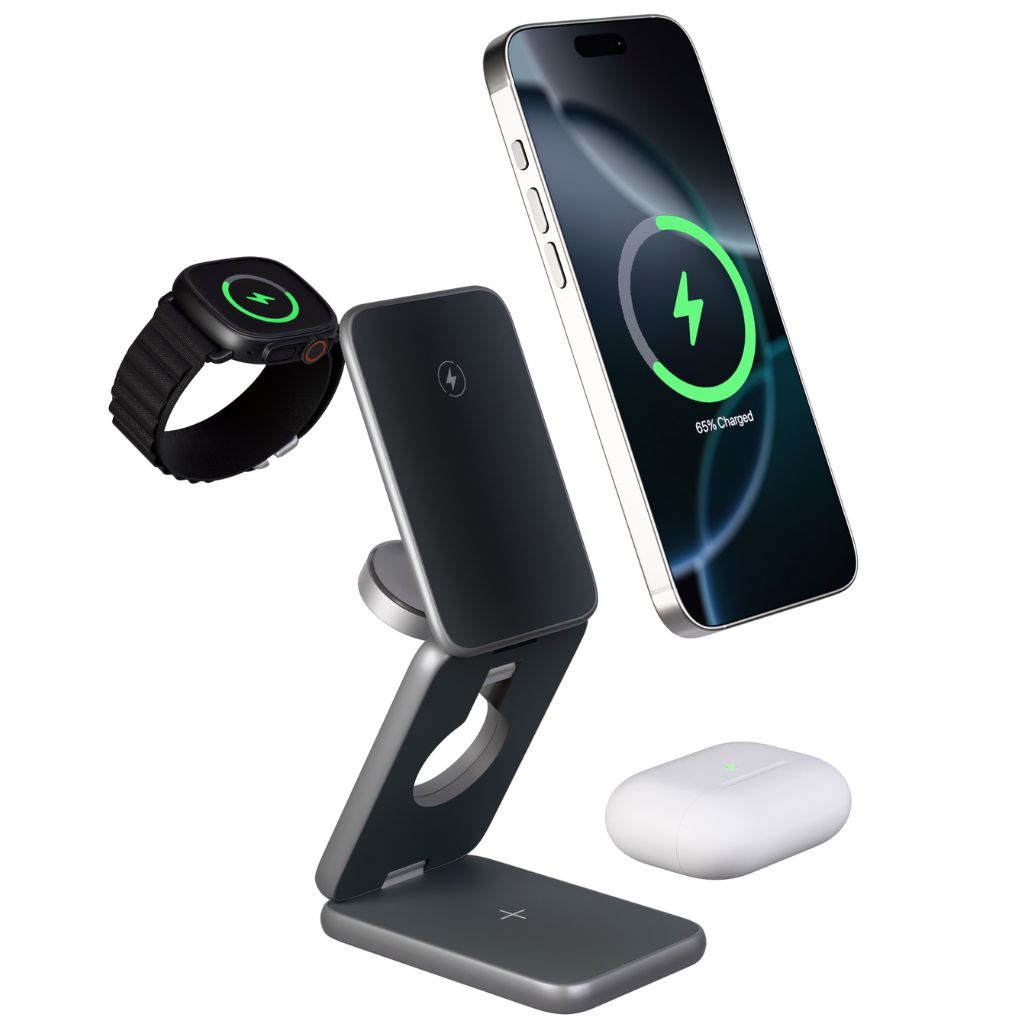 Charge Pro Apple In One Charger Belkin BoostCharge Pro 2-in-1 Magnetic Wireless Charging Pad With Qi2 15W  Black