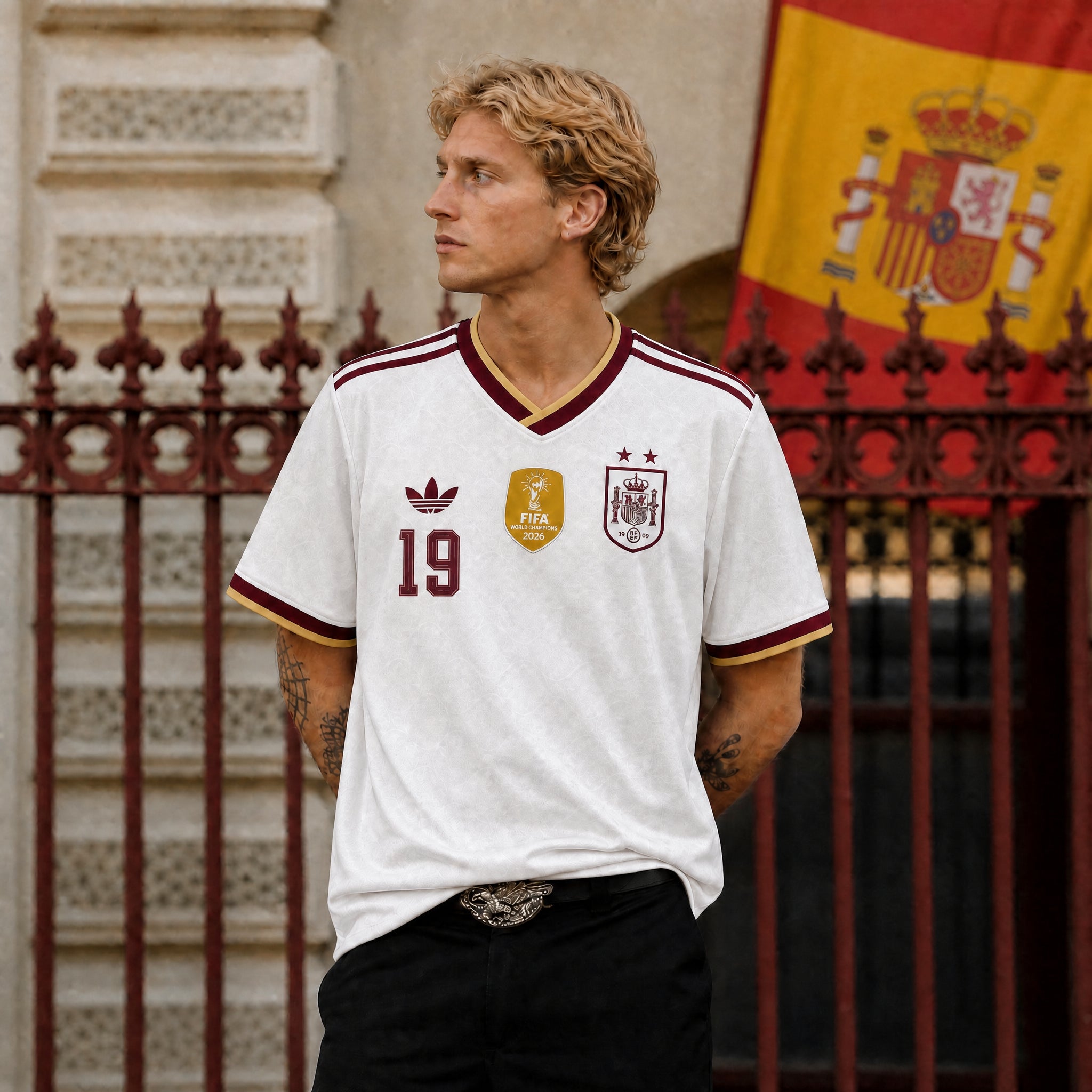 Jersey Lamine Yamal Spain Away 2026 World Cup Winner (2 Stars)